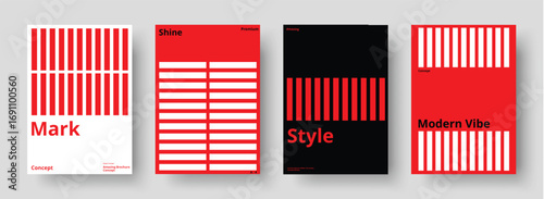 Dynamic abstract design concepts with vibrant red and white graphic elements for modern branding and stylish marketing materials