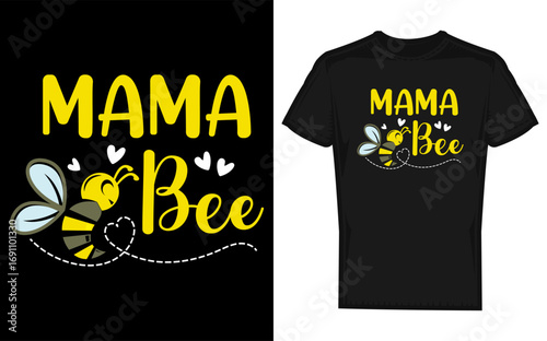 Mama bee cute beekeeping birthday party matching family mom silhouette design for celebrations and gifts
