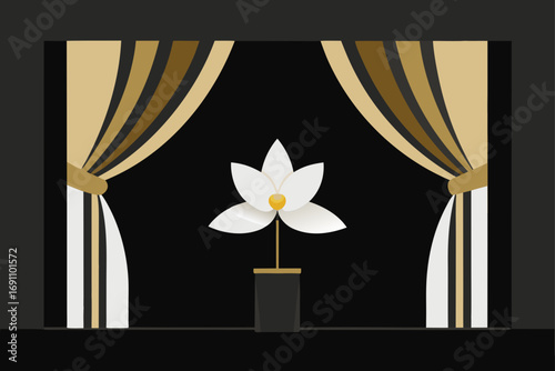 a sophisticated black tie event backdrop with slee