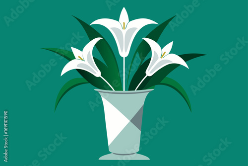 a sophisticated display of white lilies and green 