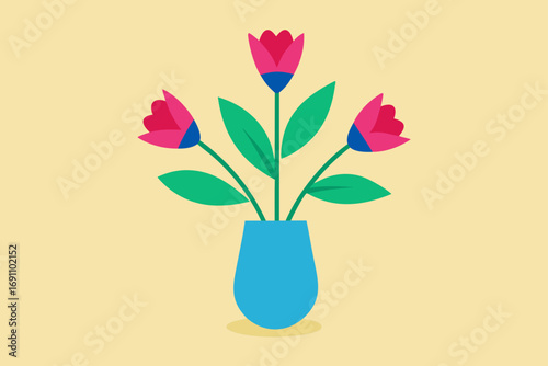 flowers in a vase as seen from directly above  