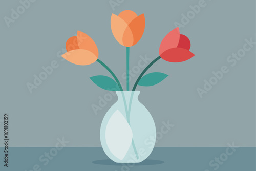 flowers in a vase through a blurry  soft focus len