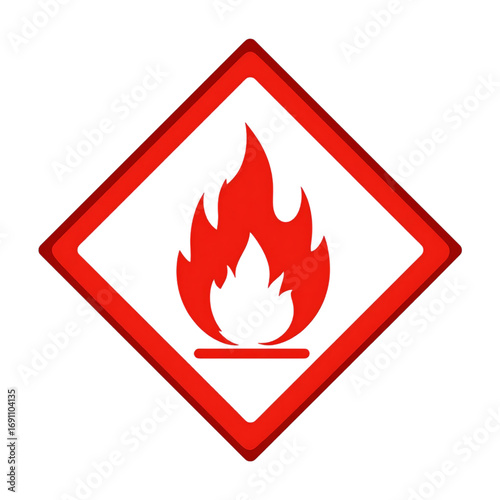 Highly Flammable Red Diamond Warning Sign Graphic