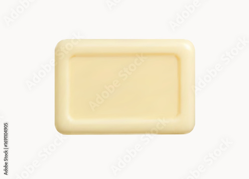 Color yellow 3d Soap. Soaps isolated on white background. bathroom body hygiene item.Bath soap. Face and body cleaning. Realistic vector for your design.