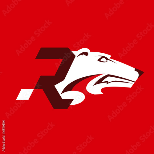 Canvas Print Hockey Logo Vector – Ice bear with puck