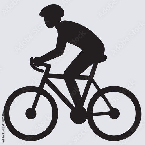 a person riding bicycle silhouette vector art illustration, silhouette of a man riding a bicycle