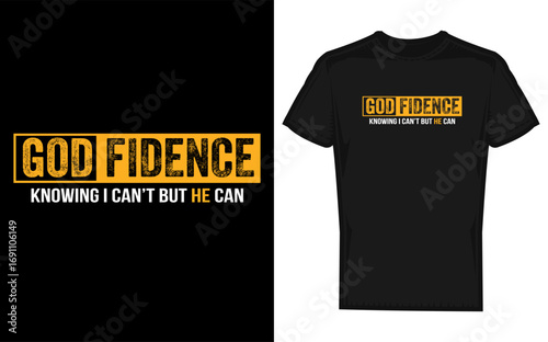 Christian religious silhouette of jesus christ with the phrase knowing i can t but he can symbolizing faith hope and divine strength in a minimalist design