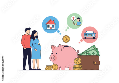 Family planning future financial goals for a secure and happy life