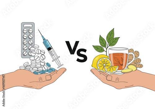 Conventional medicine versus natural remedies for common ailments and illnesses