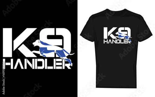 Silhouette of a police officer with a k 9 dog symbolizing law enforcement and canine unit partnership perfect for security and service related designs