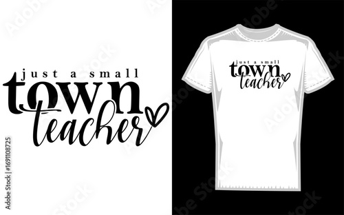 Inspiring silhouette of a dedicated teacher in a small town conveying passion for education and community spirit perfect for school themed designs