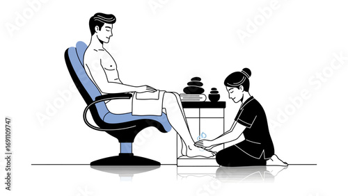 Young woman receiving a professional manicure treatment from a beautician using nail polish and uv lamp in a salon setting