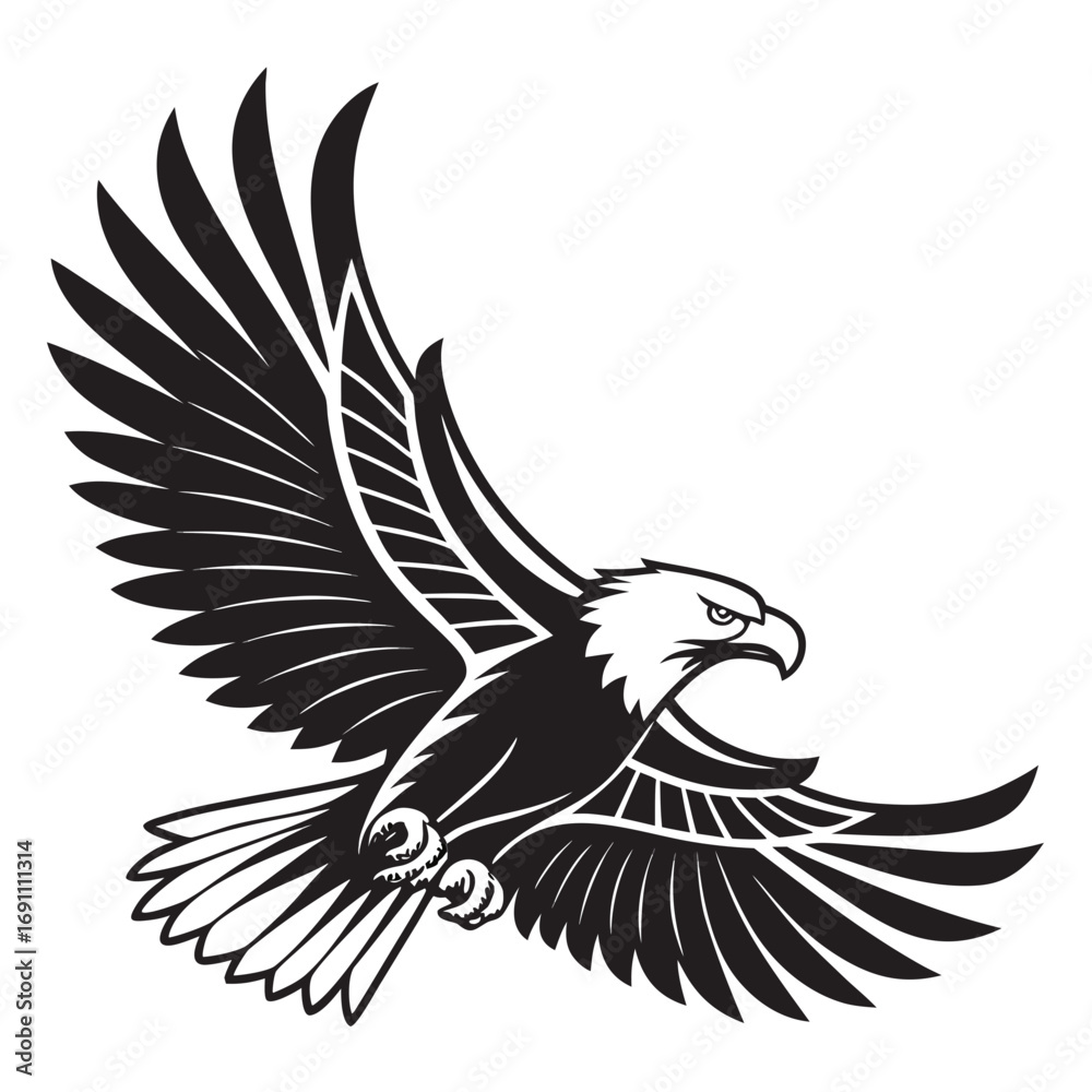 Obraz premium Majestic Eagle in Flight Vector Illustration.