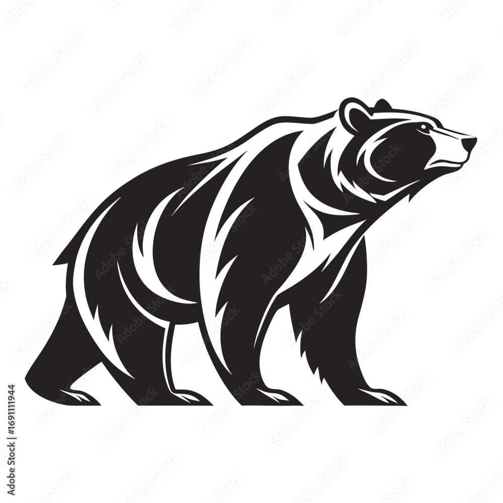 Obraz premium Stylized Bear Vector Illustration.