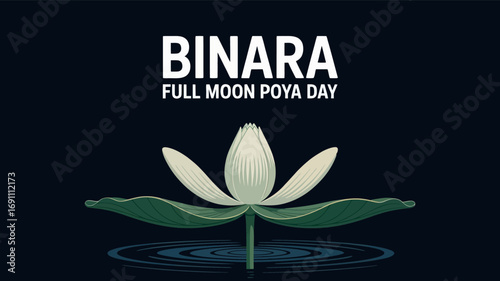Binara Full Moon Poya Day Lotus Flower