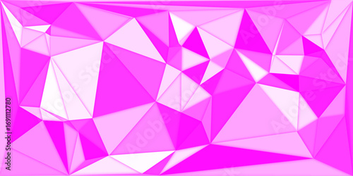 Abstract geometric background featuring a pink and purple polygonal mosaic pattern with a light, crystalline texture. Abstract polygonal texture illustration in shades of pink and red ideal for modern