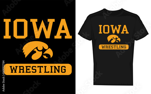 Official iowa hawkeyes wrestling silhouette design representing collegiate athletic excellence and team spirit in a distinctive silhouette style