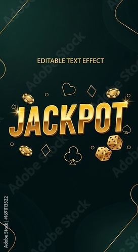 Gold Jackpot Text Effect Design.