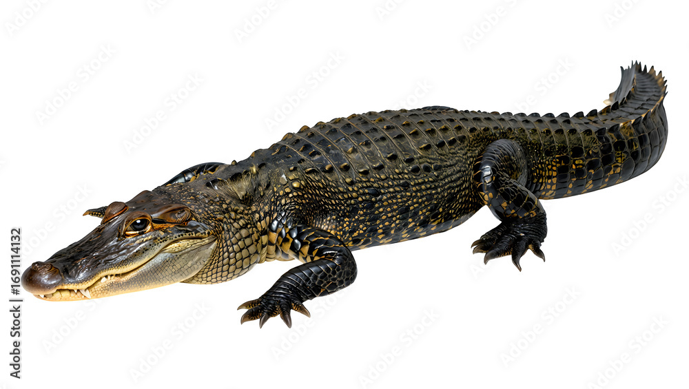 Fototapeta premium Young alligator isolated on transparent background