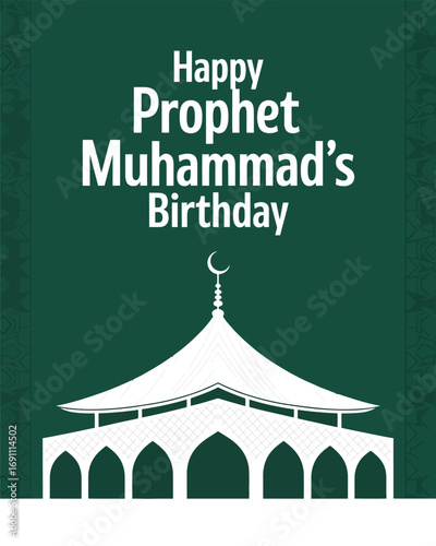 Prophet Muhammad Birthday Mosque Illustration