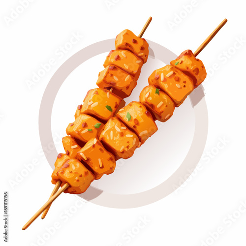 shish kebab isolated on white