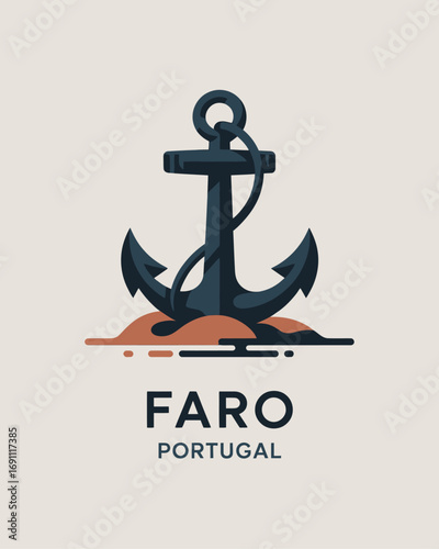 Faro Portugal Anchor Maritime Symbol Coastal Travel Destination