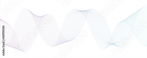 abstract blue wave line on the white background image unique pattern graphics element modern.Parallel elliptical lines forming with wave rhythm, harmonious and.....