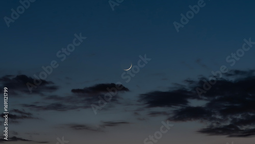 Canvas Print moon and clouds