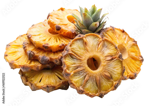 Dried pineapple isolated on white background