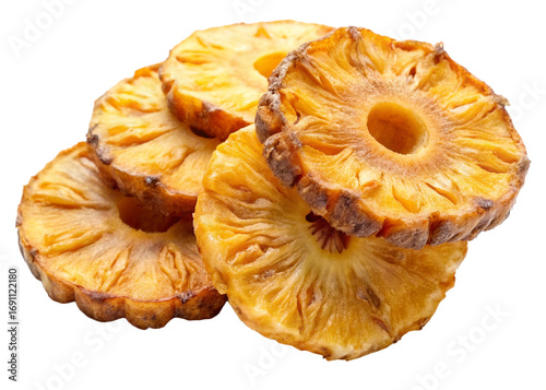 Dried pineapple isolated on white background