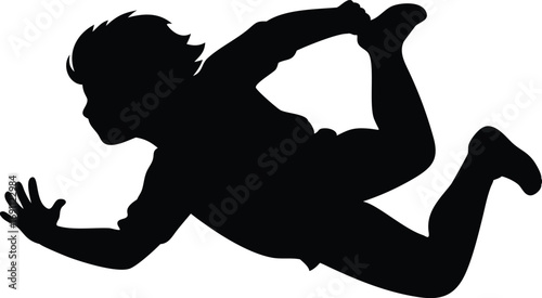 silhouette of a man in a black suit