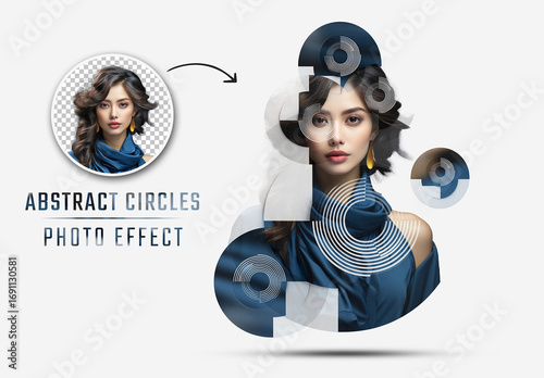 Abstract Circles Dispersion Photo Effect Mockup