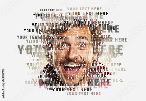 Text Masking Portrait Photo Effect Mockup