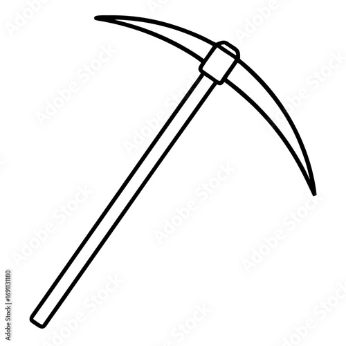 Pickaxe outline vector, a modern pickaxe icon art design, black vector of a pickaxe, simple pickaxe art, a pickaxe isolated