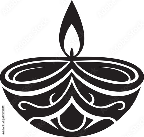 Diya Candle: An elegantly designed diya candle, symbolizing the spirit of illumination and spiritual enlightenment, presented in a stylish, minimalist aesthetic.