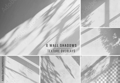 6 Isolated Shadows Overlay On Transparent Background