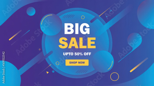 Limited Time Big Sale Up to 50 Percent Off Shop Now Abstract Background with Geometric Shapes