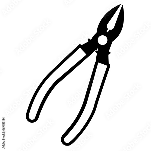 Pliers outline vector, a modern pliers icon art design, black vector pliers outline, black vector of pliers, simple pliers art