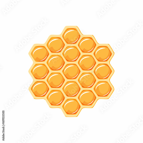 Nahaufnahme einer Bienenwabe, gefüllt mit goldenem Honig