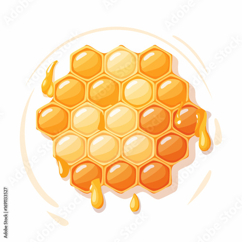 Nahaufnahme einer Bienenwabe, gefüllt mit goldenem Honig