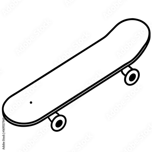 Skateboard outline vector, a modern skateboard icon art design, black vector skateboard outline, black vector of a skateboard, simple skateboard art