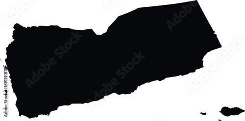 Black outline map vector illustration of yemen scalable eps icon for global projects