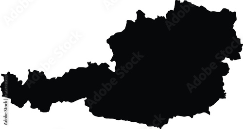 Black silhouette map vector of austria scalable eps illustration for general use