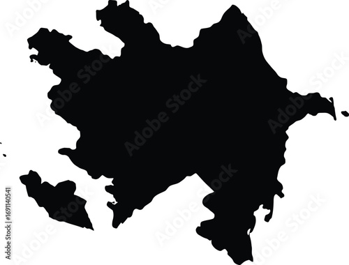 Scalable vector map of azerbaijan silhouette for graphic design projects