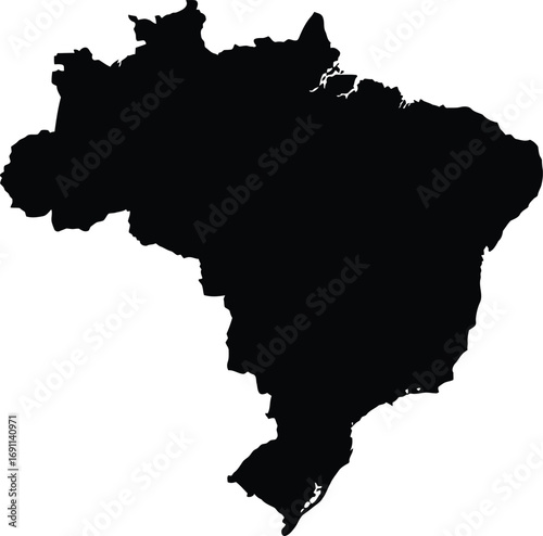 Scalable vector map of brazil illustration eps format graphic resource