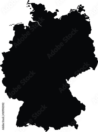 Abstract black silhouette of germany map vector illustration scalable eps file