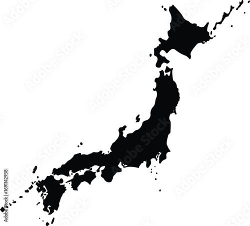 Scalable vector map illustration of japan archipelago for eps design projects
