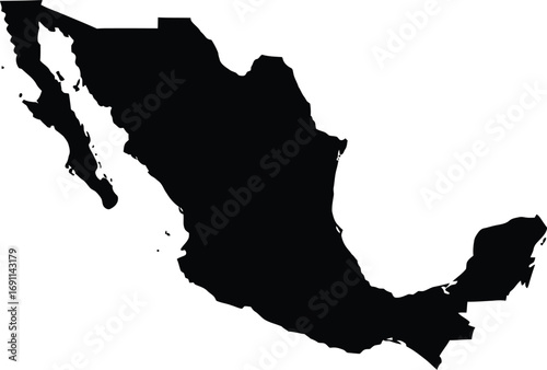 Silhouette vector map of mexico eps scalable illustration for diverse projects