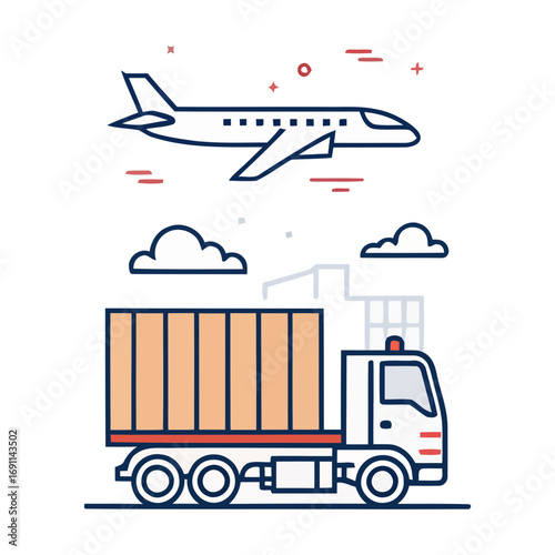 Efficient global logistics illustrated for supply chain and transportation solutions