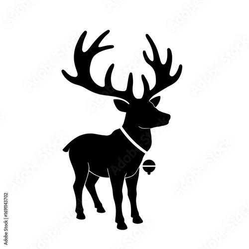 Elegant reindeer silhouette with ornament, perfect for holiday designs and festive marketing campaigns
